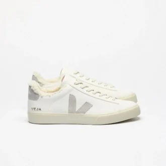 Cuero Campo Fured Blanco Gris claro